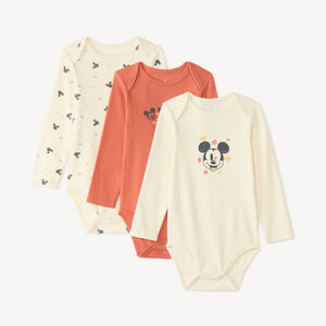 Set van 3 lange mouwen bodies voor babyjongens met Mickey Disney. 