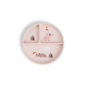 ASSIETTE Stick&Stay assiette compartimentée Playground Rose 