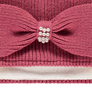 Set en tricot bonnet + snood à strass fille 