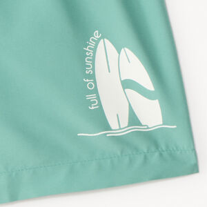 Short de bain uni print surf pour garçon 