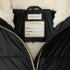 Donsjas van stof met doorgestikte bloem voor meisjes 