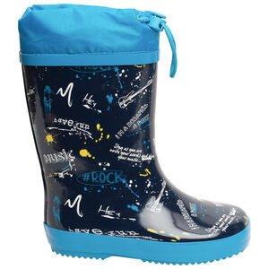 Kinderregenlaarzen voor jongens met waterbestendige poflaag 