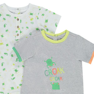 Set van 2 korte jumpsuits in jersey voor baby jongen 