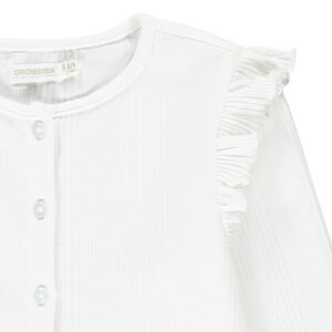 Vest lange mouwen effen in gaas geribbeld en volants voor meisjes 