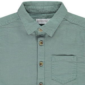 Chemise manches longues effet nid d'abeille pour garçon 
