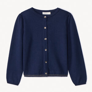 Gebreid effen vest met glinsterende knopen voor meisjes 