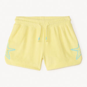 Korte badstof short met zeester borduring voor meisjes 