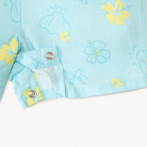 Korte jumpsuit met bloemenprint voor meisjes. 