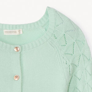 Gilet en tricot ajouré uni fille 