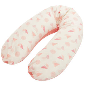 Coussin d'allaitement Géometric avec housse rose 160 cm 