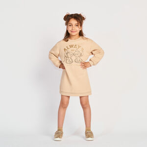 Robe uni en molleton glitter avec print Stitch Disney pour fille 