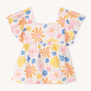 Tunika met korte mouwen met bloemenprint voor meisjes 