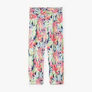 Vloeiende broek met bladerenprint voor meisjes 