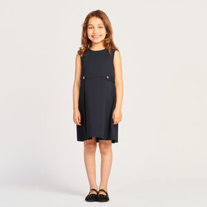Robe sans manches en toile uni pour fille  
