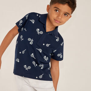 Korte mouwen polo met fantasieprint voor jongens 