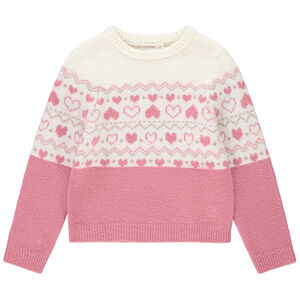 Pull en tricot doublé en velours avec motif montagne pour fille 