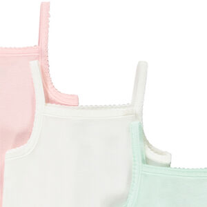 Set van 3 effen mouwloze bodies voor meisjesbaby 