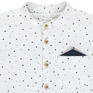 Chemise manches courtes imprimé carrés avec mouchoir pour garçon 