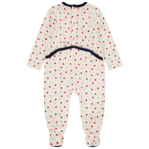 Lot de 3 dors-bien en velours imprimé pommes pour bébé fille 