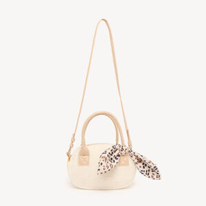 Schoudertas sherpa meisjes met een leopard strik 