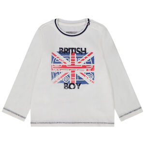 T-shirt lange mouwen puff print British voor baby jongen 