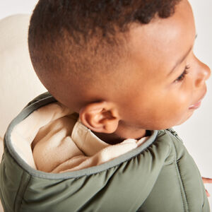 Donsjas met kap en microfleece voering voor babyjongens 