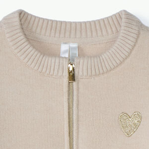 Gilet zippé en tricot coupé-cousu pour bébé fille 