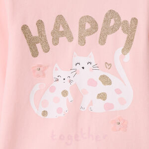 T-shirt met korte mouwen en 3D bloemen voor babymeisje 
