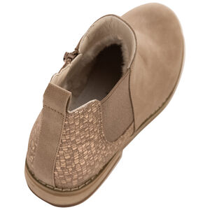 Bottes basses bi-matière camel à effet brillant pour enfant fille 