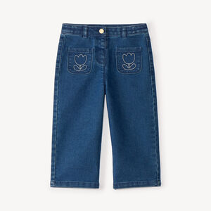 Baggy jeans met tulpenborduur voor babymeisjes 