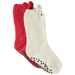 Set van 2 paren hoge kerst sokken in sherpa voor jongens 