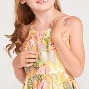 Maxi jurk met tropische print en schouderbandjes voor meisjes 