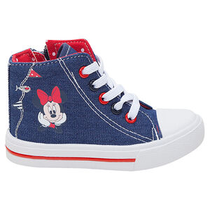 Baskets montantes en toile effet jeans Disney print Minnie 