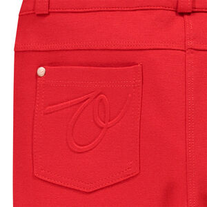 Pantalon milano uni avec empiècements aux genoux pour fille 