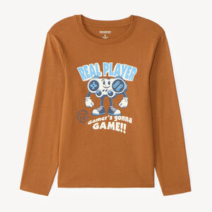 Langarm T-shirt voor jongens met een fantasiedruk 