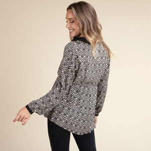 Zwangerschaps- en borstvoedingsblouse met etnisch patroon 