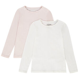 Lot de 2 maillots de corps unis à manches longues fille 