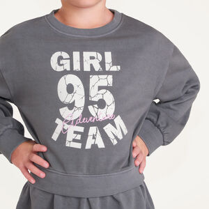 Sweater jurk met lange mouwen voor meisjes, 2-in-1 effect 