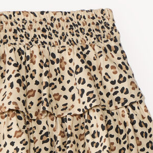 Meisjesrok met een leopardenprint en volants 