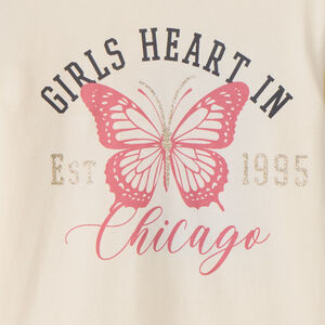 T-shirt met lange mouwen en vlinderprint voor meisjes 