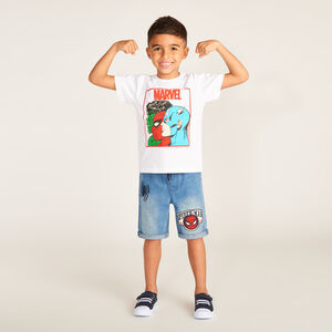 T-shirt met korte mouwen met Marvel Heroes print voor jongens 