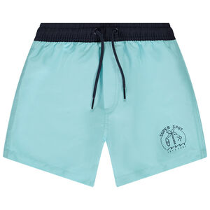 Short de bain en microfibre bicolore et printé pour garçon 