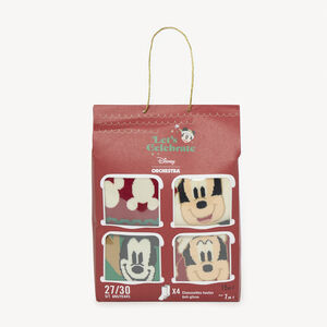 Lot de 4 chaussettes hautes de Noël Mickey Disney garçon 