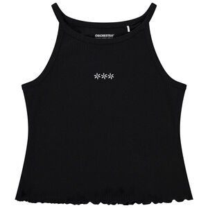 Ribbel top met borduursels voor meisjes 