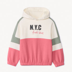 Sweat molleton à capuche effet color block pour fille 