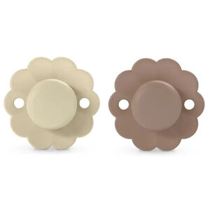 Sucette Wonder silicone Whitecape Grey/Raw Umber 6/18M 2pcs 