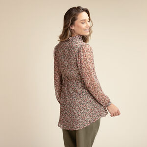 Borstvoedingshemd in katoenen voile met bloemenprint 