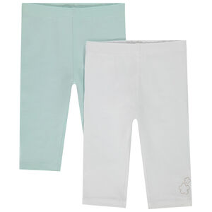 Lot de 2 corsaires unis avec fleurs dorées pour bébé fille 