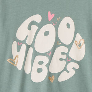 T-shirt met lange mouwen, fantasie softprint met glitterdetails, voor meisjes 