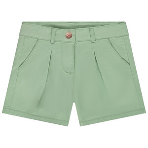 Short en twill uni effet pince pour fille 